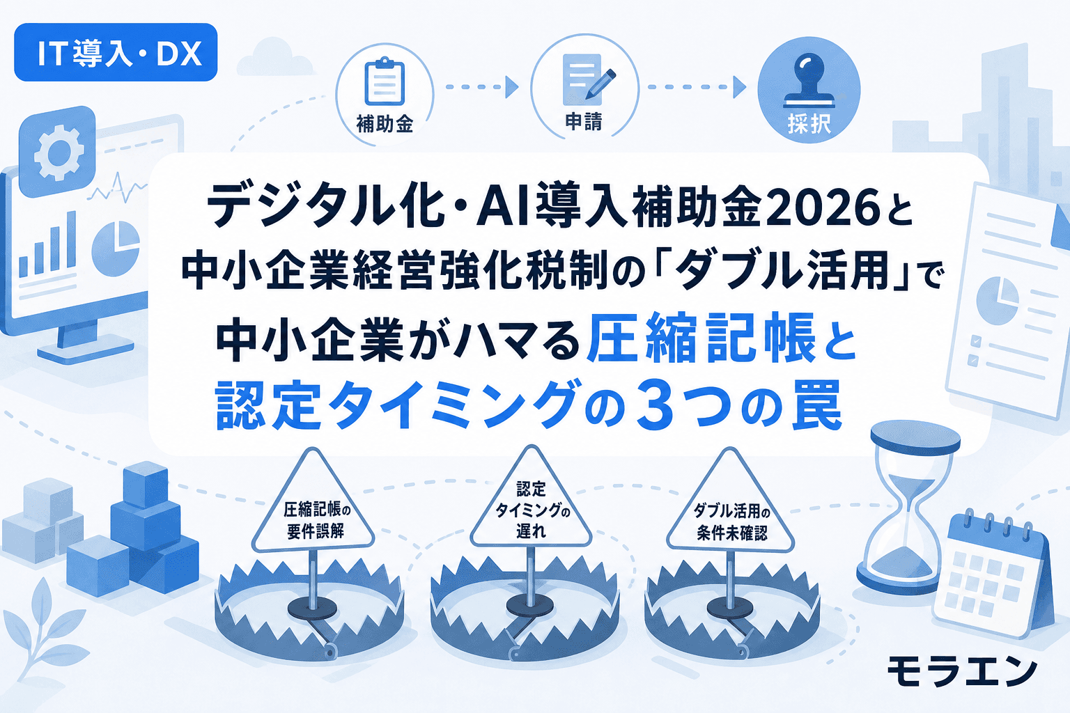 デジタル化・AI導入補助金2026と中小企業経営強化税制の「ダブル活用」で中小企業がハマる圧縮記帳と認定タイミングの3つの罠