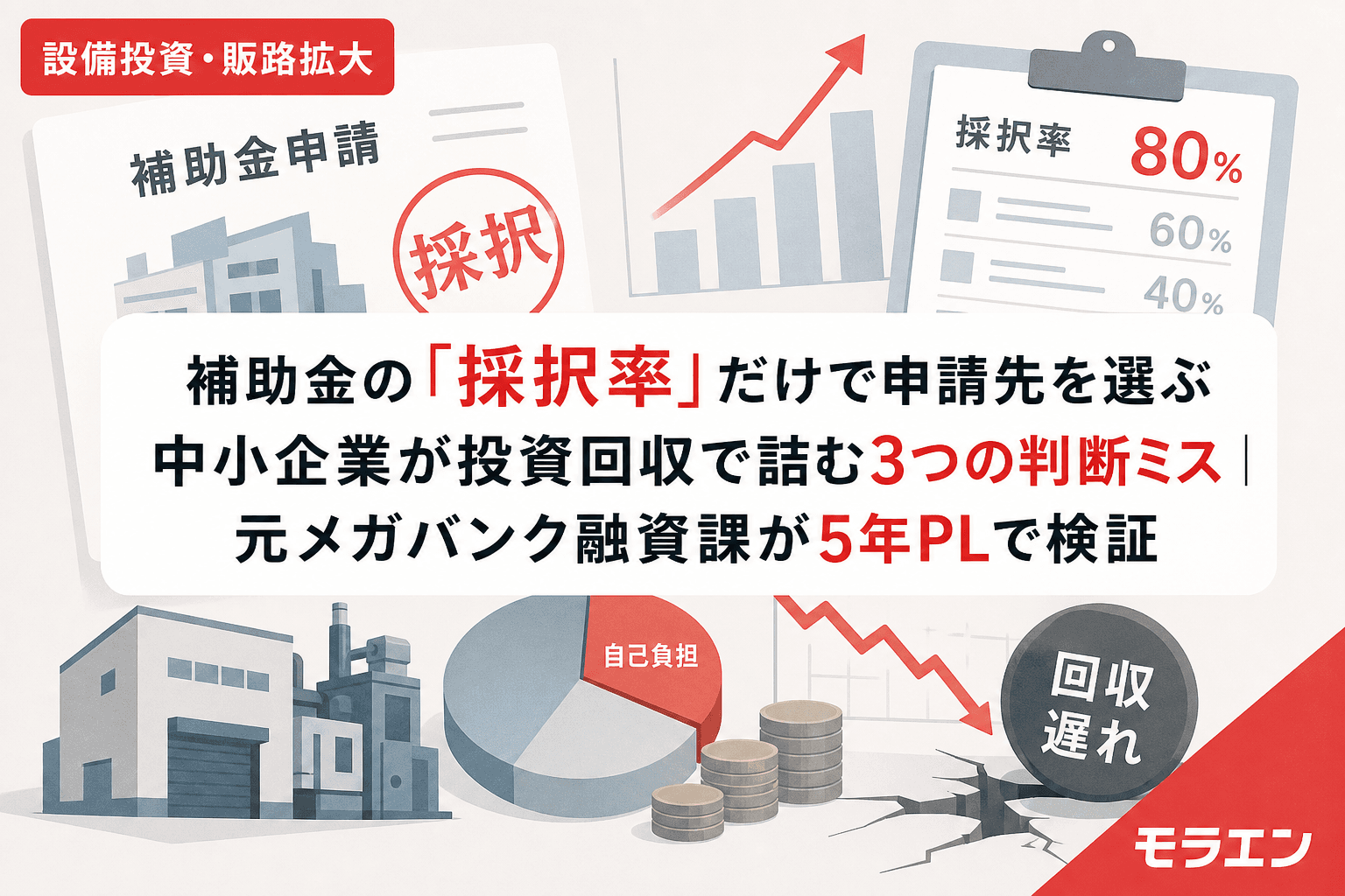 補助金の「採択率」だけで申請先を選ぶ中小企業が投資回収で詰む3つの判断ミス|元メガバンク融資課が5年PLで検証