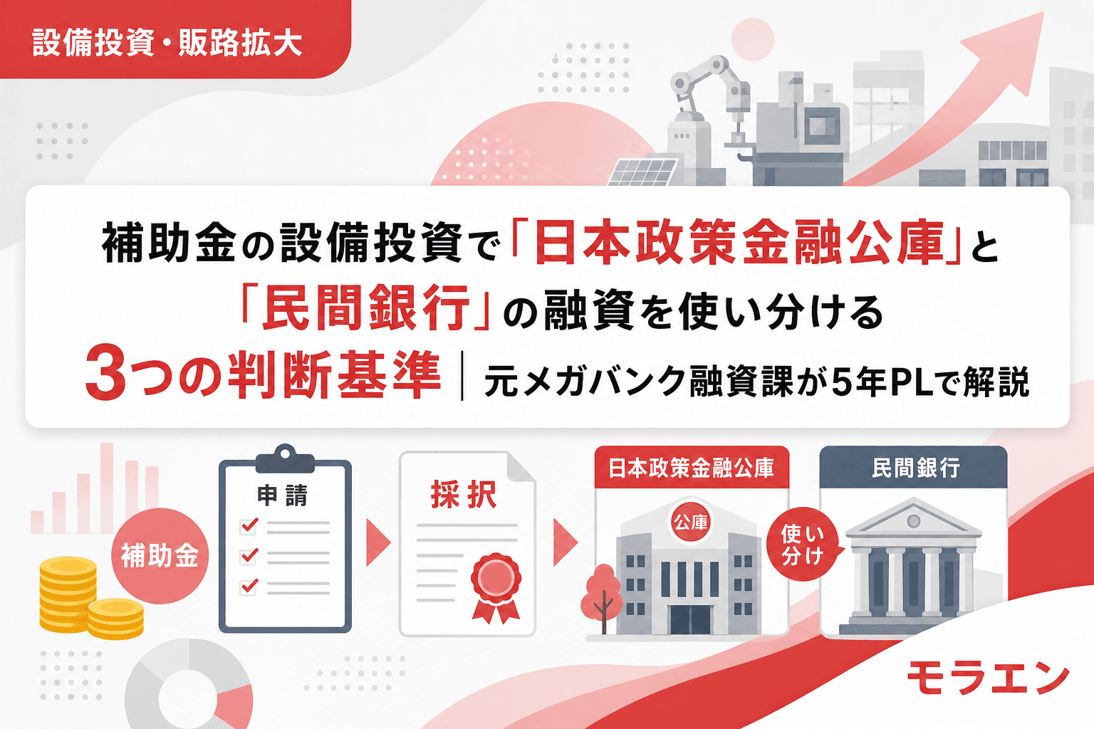 補助金の設備投資で「日本政策金融公庫」と「民間銀行」の融資を使い分ける3つの判断基準|元メガバンク融資課が5年PLで解説