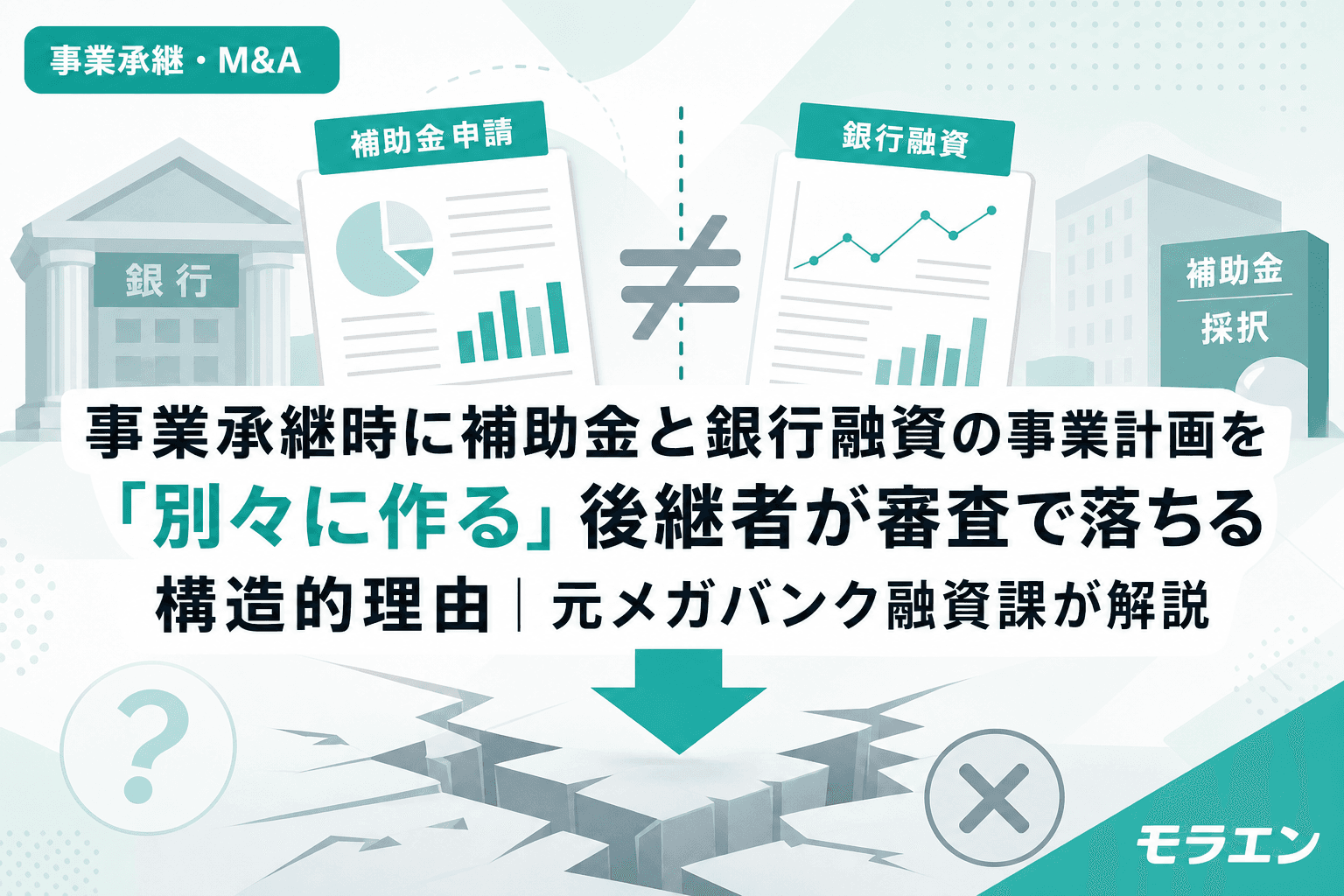 事業承継時に補助金と銀行融資の事業計画を「別々に作る」後継者が審査で落ちる構造的理由|元メガバンク融資課が解説