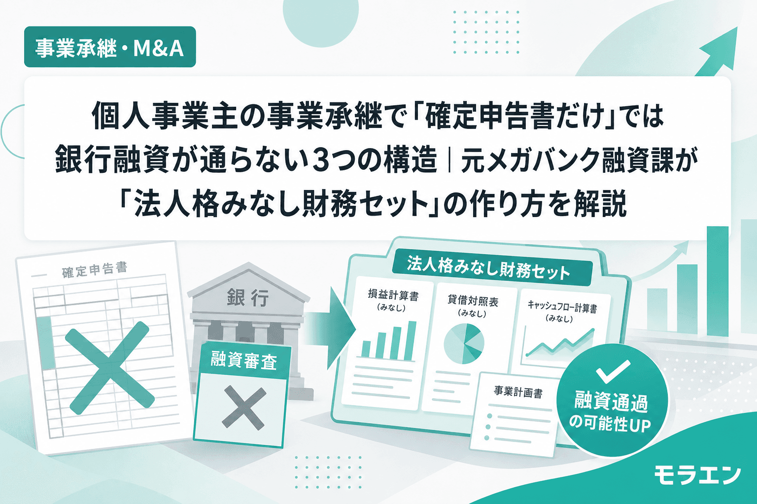 個人事業主の事業承継で「確定申告書だけ」では銀行融資が通らない3つの構造|元メガバンク融資課が「法人格みなし財務セット」の作り方を解説